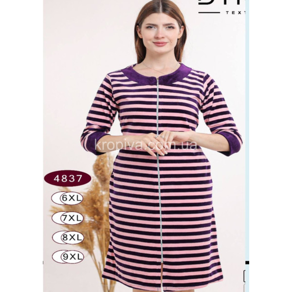 Женский халат велюр батал Узбекистан оптом 190925-611