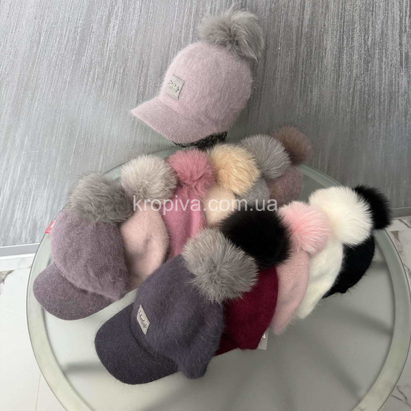 Женская кепка ангора с люрексовой ниткой оптом 031025-151