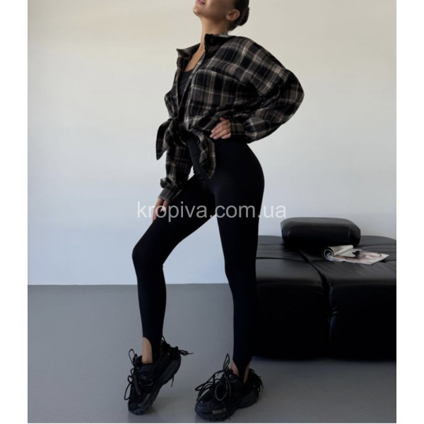 Женские лосины со штрипками на флисе оптом 251025-619