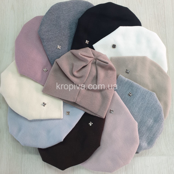Женская шапка на флисе микс оптом 291025-726