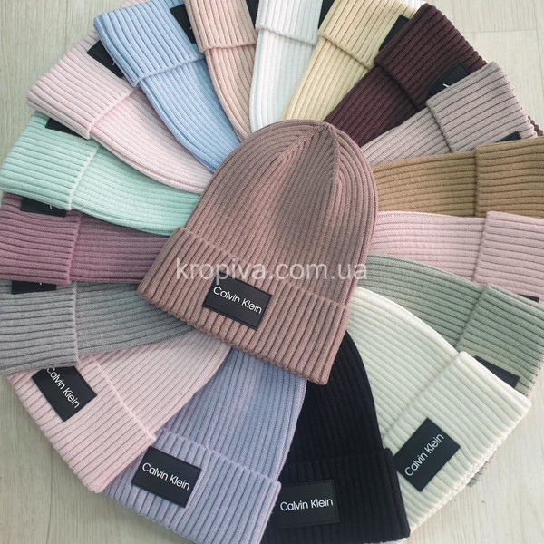 Жіноча шапка молодіжна на флісі мікс оптом 061125-667