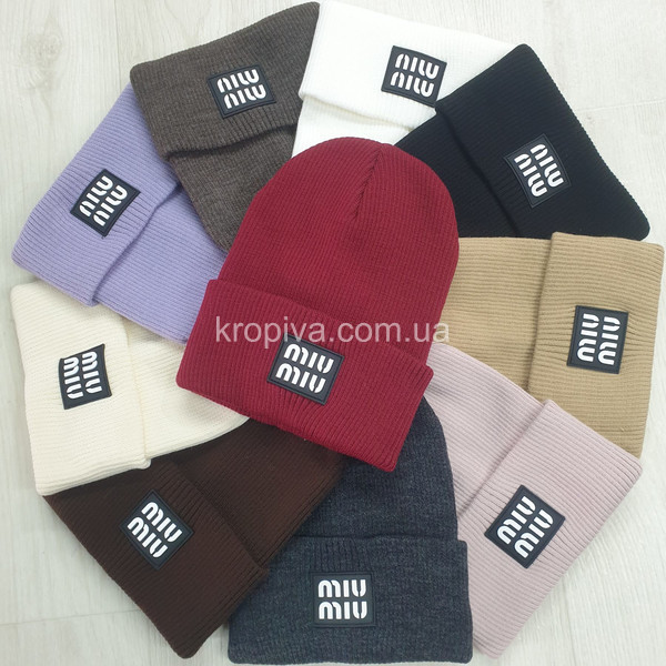 Женская шапка двойная микс оптом 051225-729
