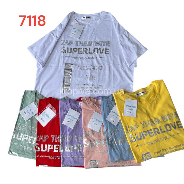 Женская футболка 7118 норма микс оптом  (300423-289)