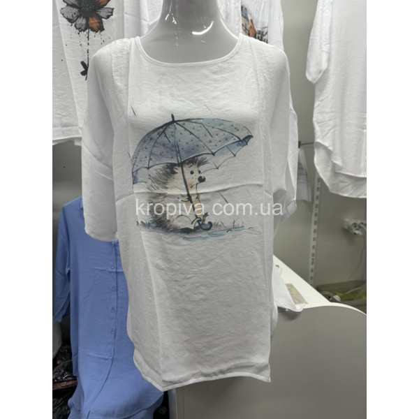 Жіноча футболка льон оптом 110224-636