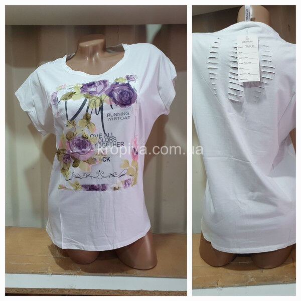 Женская футболка норма микс принт оптом 020525-0110