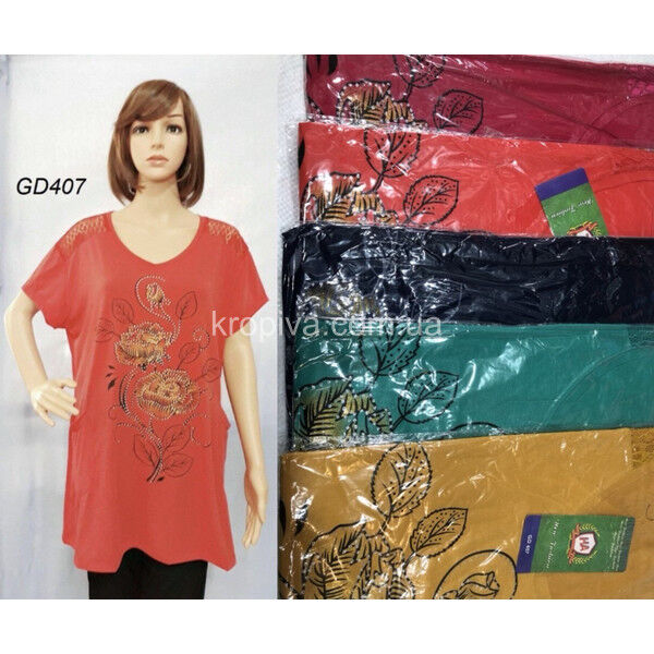 Женская футболка-туника батал микс оптом 070525-635