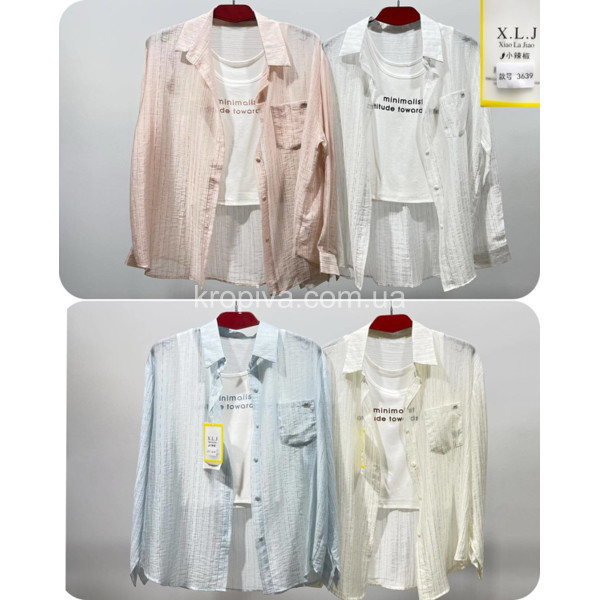 Женская рубашка 3639 полубатал оптом 220625-073