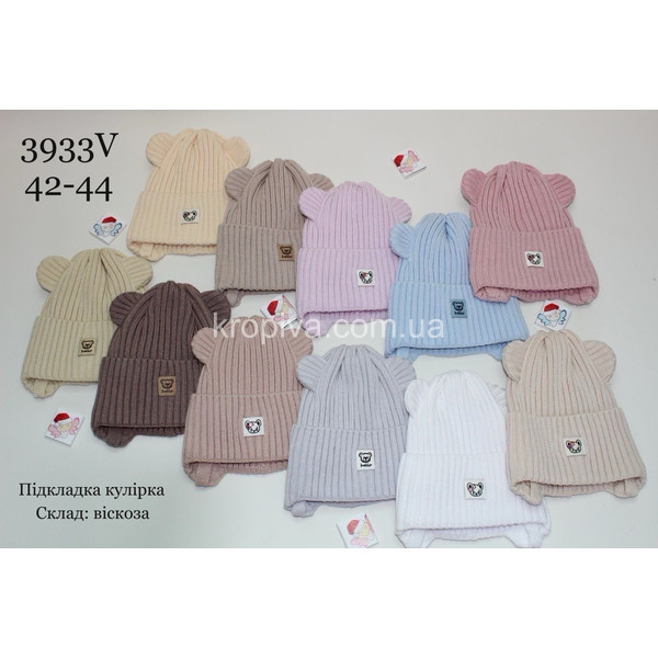 Шапка в'язана на трикотажній підкладці оптом 290925-145