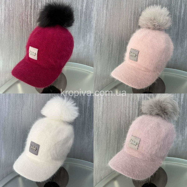 Женская кепка ангора с люрексовой ниткой оптом 031025-152