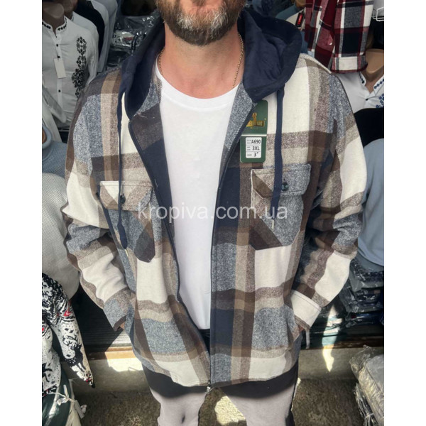 Мужская рубашка на меху змейка Турция оптом 081125-634