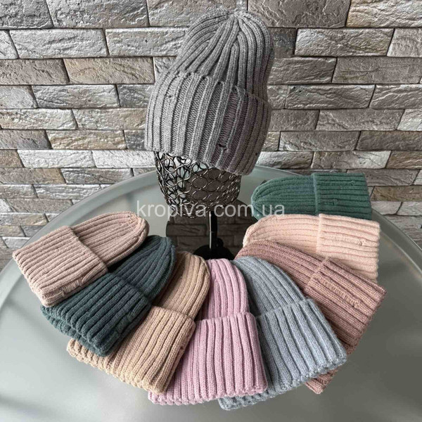 Женская вязаная шапка оптом 141225-43